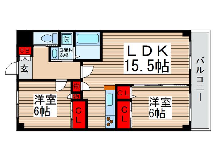 セントレジス・グラン(2LDK/3階)の間取り写真