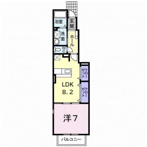 辻ヶ花弐番館(1LDK/1階)の間取り写真
