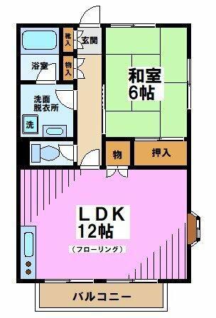 山和ハイツ5(1LDK/1階)の間取り写真
