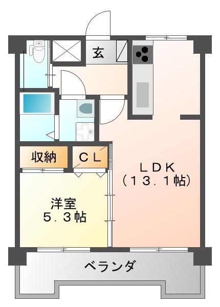第二不二マンション(1LDK/1階)の間取り写真