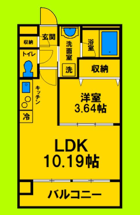 プレジオ御幣島(1LDK/15階)の間取り写真