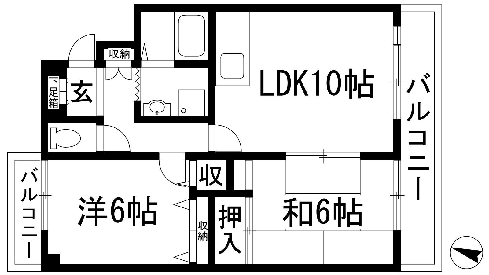 アメニティマンションⅢ(2LDK/3階)の間取り写真