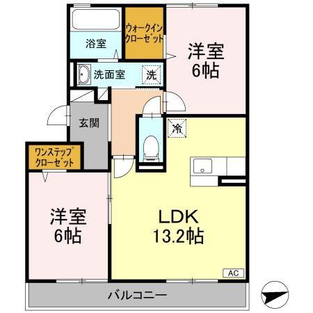 パルク アミティエ I(2LDK/3階)の間取り写真