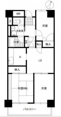 ハイレジデンス浜松(3LDK/5階)の間取り写真
