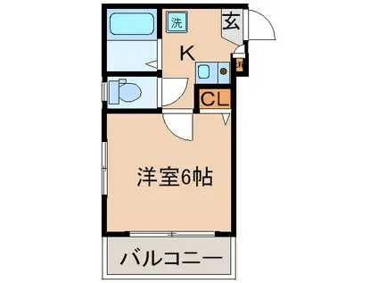 フロンティア鶴見(1K/1階)の間取り写真