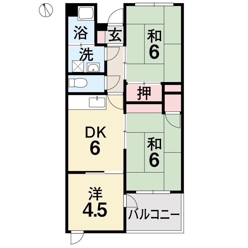 コーポ山下(3DK/5階)の間取り写真