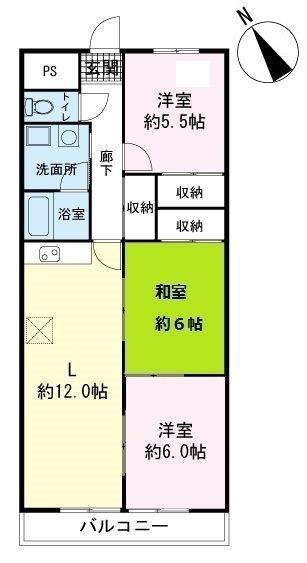 メゾン興国(3LDK/2階)の間取り写真