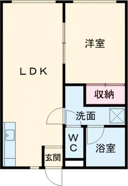 ロワールレジデンス6番館(1LDK/2階)の間取り写真