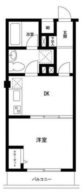 E-HOUSE(1DK/2階)の間取り写真