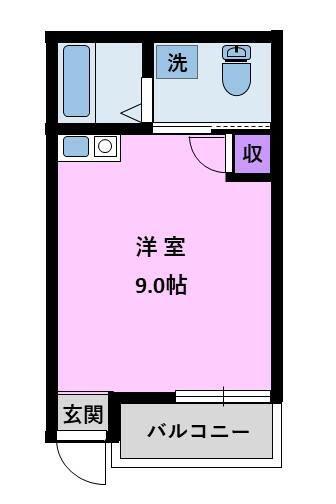 グランディール中央(ワンルーム/3階)の間取り写真