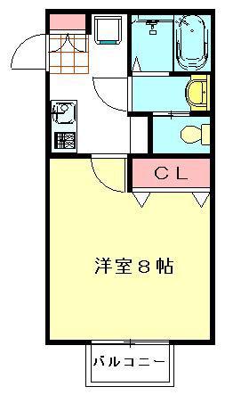 C・M-ウエスト(1K/2階)の間取り写真