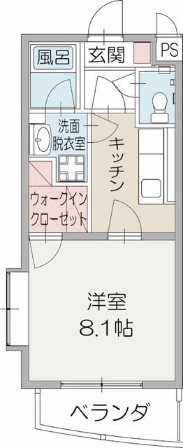 トリニティ中原(1K/4階)の間取り写真