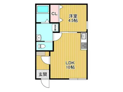 GOOD WITH(1LDK/2階)の間取り写真
