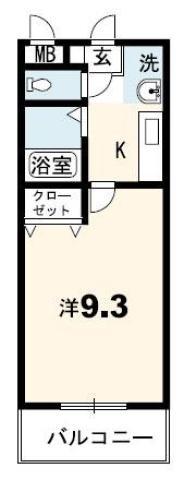 ビギンズライフ(1K/4階)の間取り写真