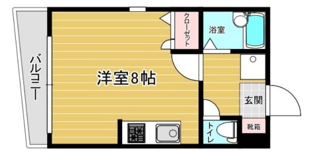 リファレンス高宮(ワンルーム/1階)の間取り写真