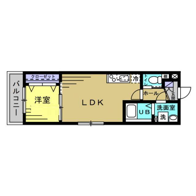プレジール馬橋(1LDK/2階)の間取り写真