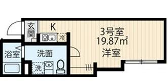 フィオーレ五反野II(ワンルーム/4階)の間取り写真