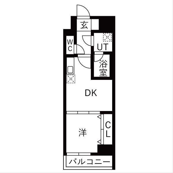 OAKLANCE 森下II(1DK/13階)の間取り写真
