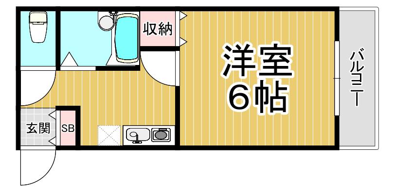 エクレ西宮(1K/1階)の間取り写真