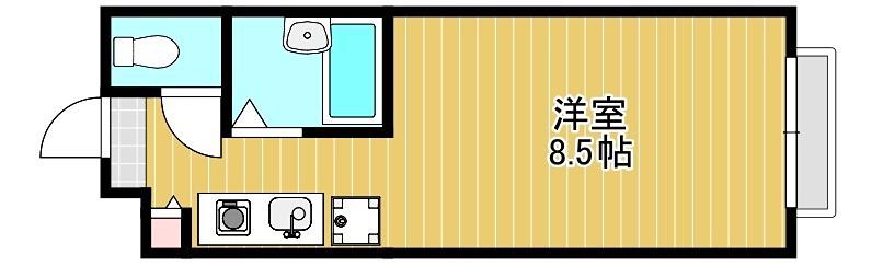 ヒルズ野尻(ワンルーム/1階)の間取り写真