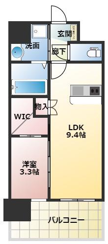 セレニテ江坂ミラク(1LDK/5階)の間取り写真
