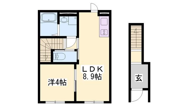 ル・レスト池田(1LDK/2階)の間取り写真