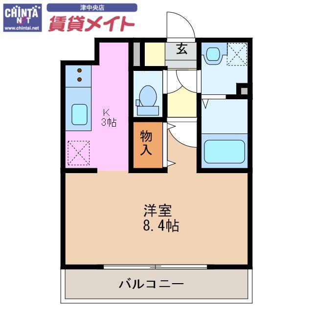 GRACIA江戸橋(1K/3階)の間取り写真