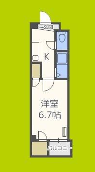 ベルフレージュ北堀江(1K/7階)の間取り写真
