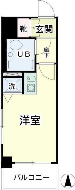 NICアーバンスピリッツ川崎(ワンルーム/6階)の間取り写真
