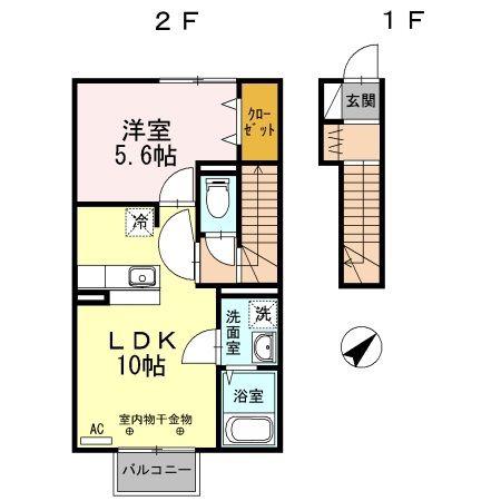 グラン・シャリオ(1LDK/2階)の間取り写真