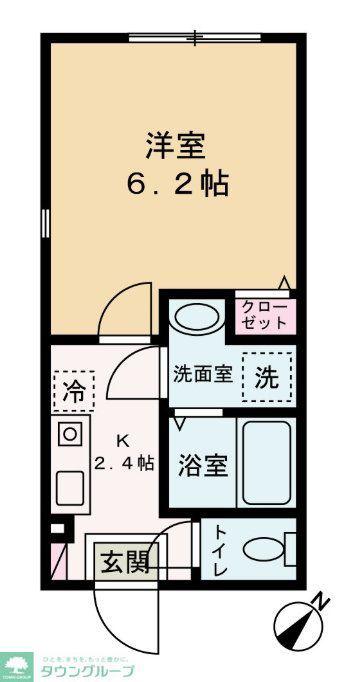 ヴェラハイツ新子安(1K/2階)の間取り写真