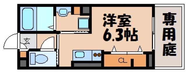 LUCE船越(ワンルーム/1階)の間取り写真