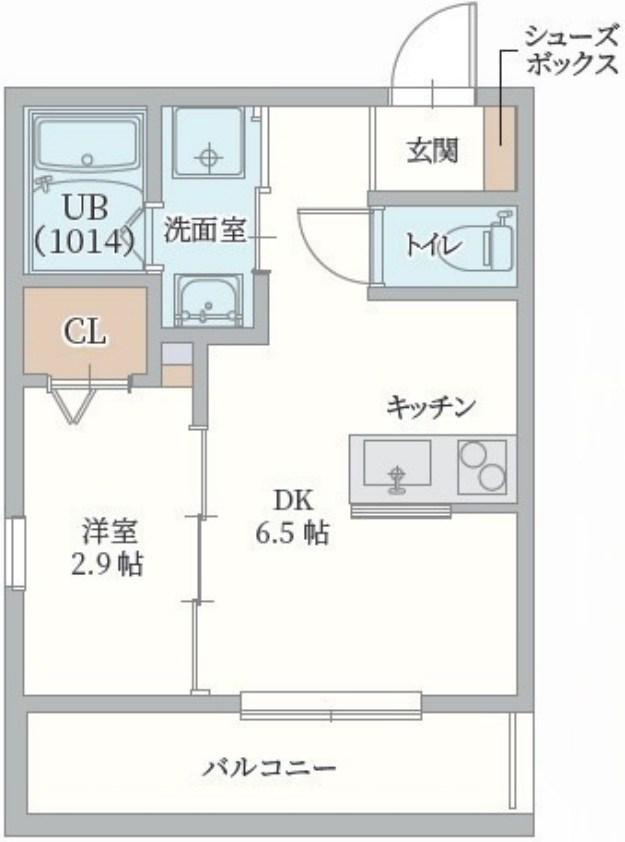 GAZELLE NOAH尼崎尾浜II(1DK/2階)の間取り写真