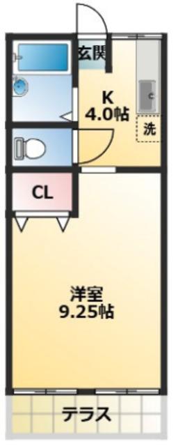 メゾンロワール(1K/1階)の間取り写真
