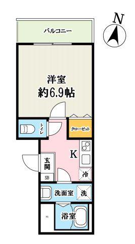 ユーフォリア東浦和(1K/3階)の間取り写真