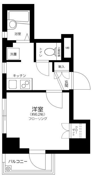 ラ・レジダンス・ド千駄木(1K/2階)の間取り写真