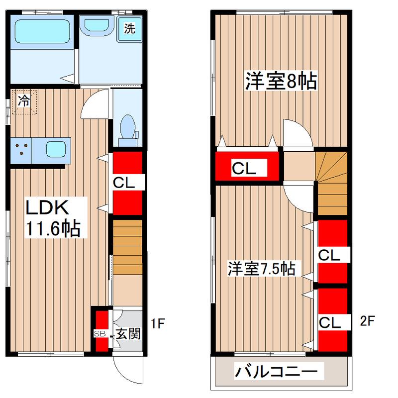 フラット北小岩(2LDK/1階)の間取り写真
