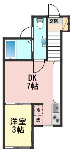 CAMP DAVID(1DK/2階)の間取り写真