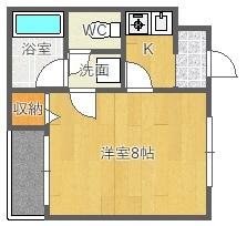 フォレストヴィラ(1K/1階)の間取り写真