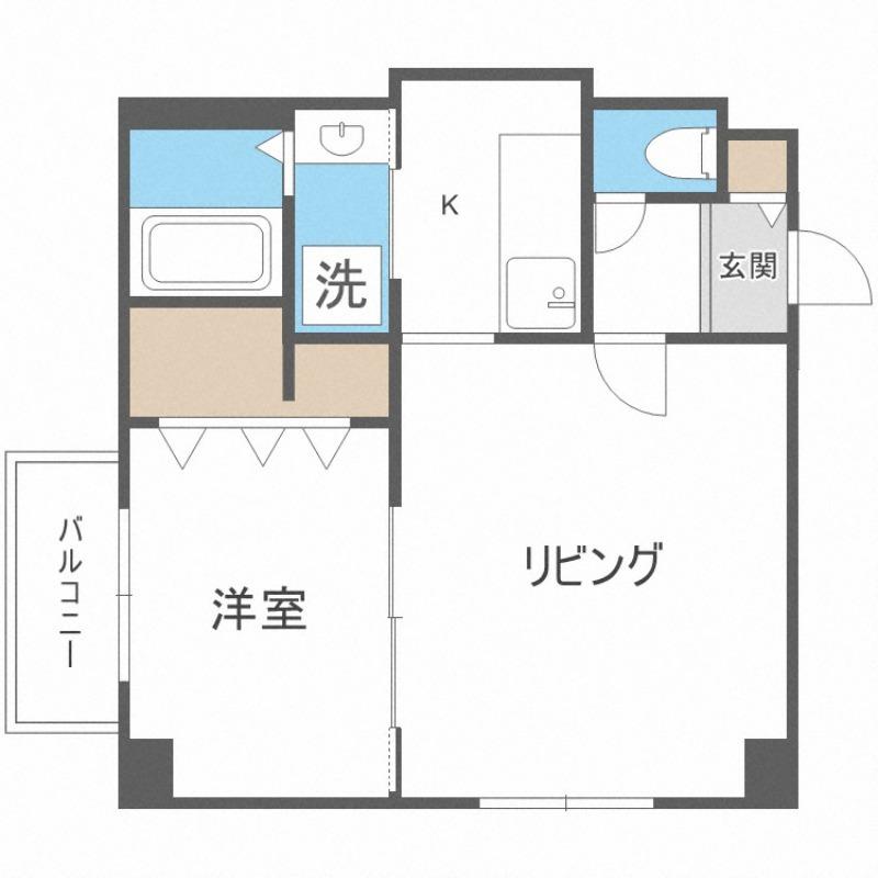 ベイスランスウォーター(1LDK/4階)の間取り写真