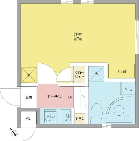 パークサイド神宮(1K/1階)の間取り写真