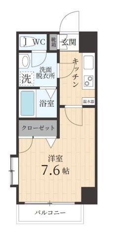 GRANDEUR住吉壱番館(1K/8階)の間取り写真