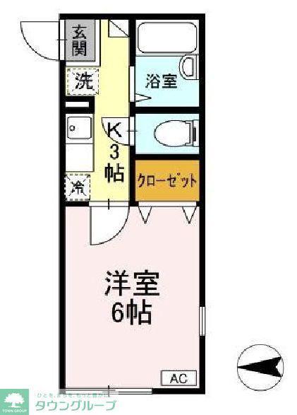 サンヴィクトワール(1K/2階)の間取り写真