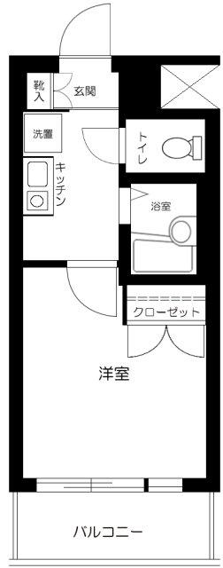 ヴェルト目黒西(1K/6階)の間取り写真