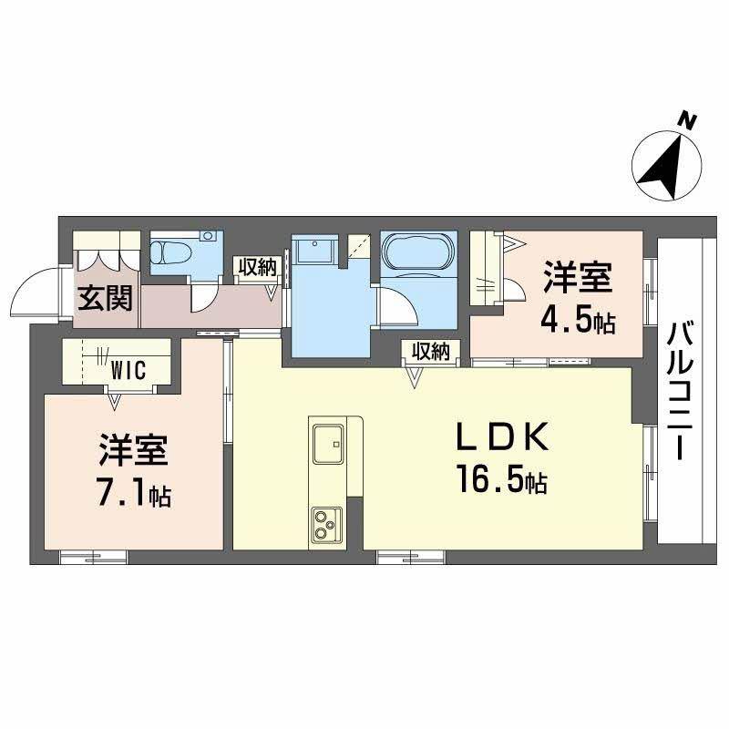 シクラシオン(2LDK/3階)の間取り写真