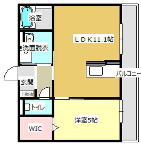 セジュールメグIII(1LDK/3階)の間取り写真