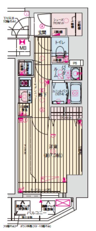 ララプレイス阿波座駅前フェリオ(1K/11階)の間取り写真