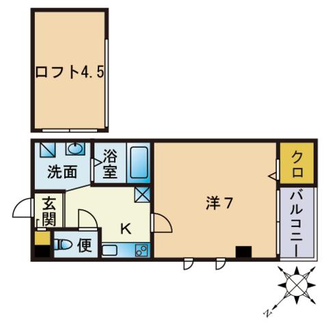 イル・グラッツィア高宮Ⅰ(1SK/3階)の間取り写真
