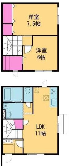 吉村テラス(2LDK/1階)の間取り写真