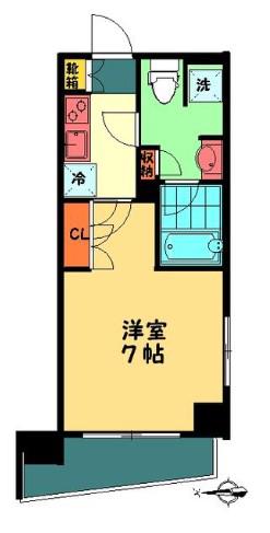 MALULANI南青山(1K/4階)の間取り写真